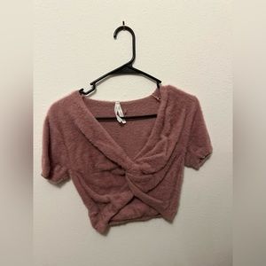 Fuzzy crop top